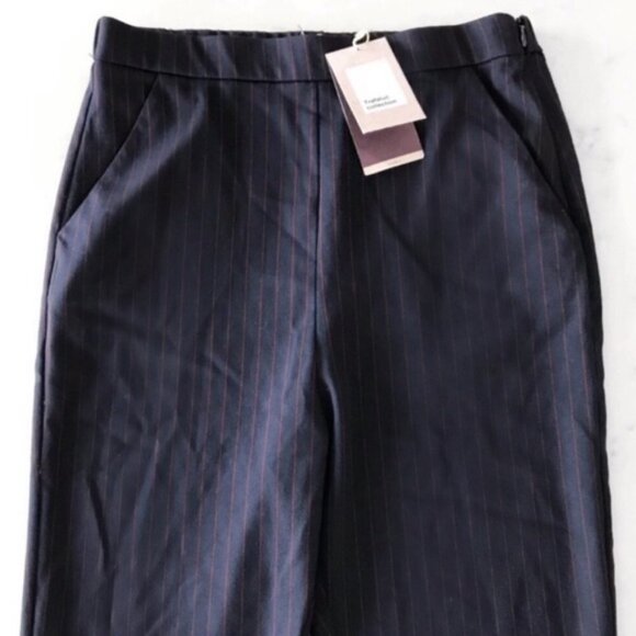 ZARA NWT Navy Blue Pinstripe Trouser Pants Size Small - Picture 7 of 8